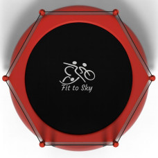 Батут FitToSky 152см Black з сіткою червоний