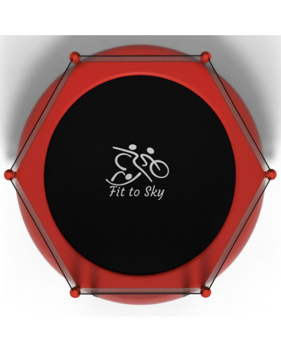Батут FitToSky 152см Black з сіткою червоний