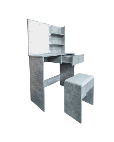 Туалетний, косметичний столик + табурет з підсвіткою AVKO ADT9 Beton