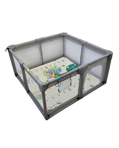Дитячий розкладний манеж Avko 120х120см Grey + кульки та килимок
