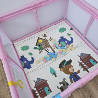 Дитячий розкладний манеж Avko 120х120см Pink + кульки та килимок