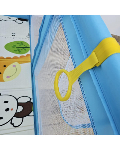 Дитячий розкладний манеж Avko 120х120см Blue + кульки та килимок