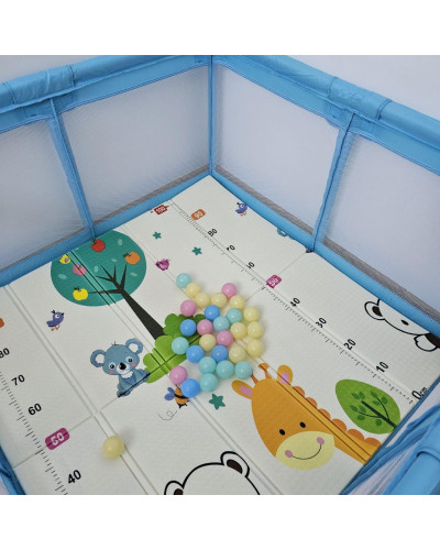 Дитячий розкладний манеж Avko 120х120см Blue + кульки та килимок