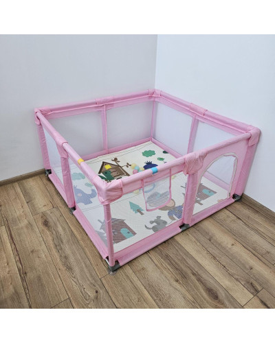 Дитячий розкладний манеж Avko 120х180см Pink + кульки та килимок