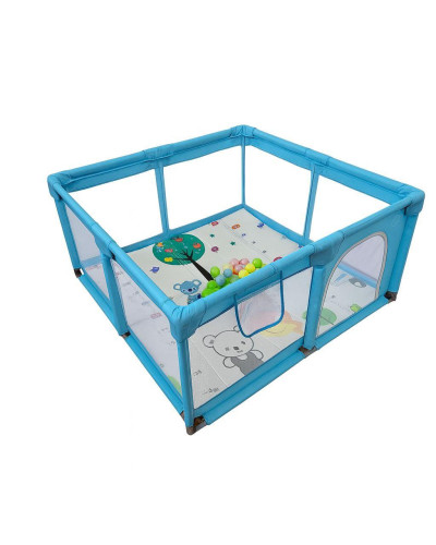 Дитячий розкладний манеж Avko 120х180см Blue + кульки та килимок
