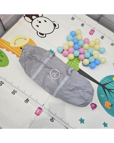 Дитячий розкладний манеж Avko 180х200см Grey + кульки та килимок