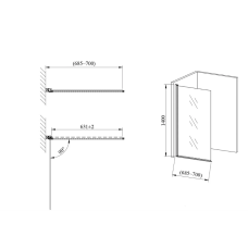 Скляна шторка для ванни AVKO Glass RDY21 60х140см Chrome