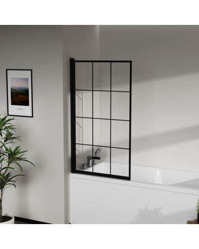 Скляна шторка для ванни AVKO Glass RDY24 70х140см Black