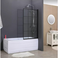 Скляна шторка для ванни AVKO Glass RDY24 70х140см Black