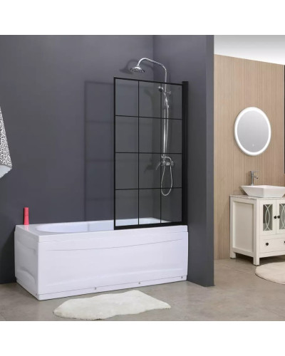 Скляна шторка для ванни AVKO Glass RDY24 70х140см Black