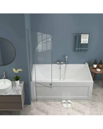 Скляна шторка для ванни AVKO Glass RDW02-J2 100x140 Silver