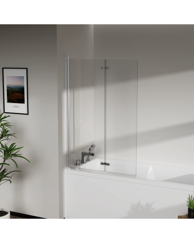 Скляна шторка для ванни AVKO Glass RDW02-J2 50+40x140 Silver
