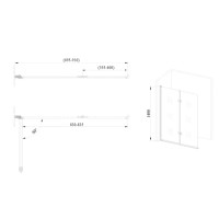 Скляна шторка для ванни AVKO Glass RDW02-J2 50+40x140 Silver