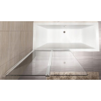 Скляна шторка для ванни AVKO Glass RDY19 100x140 Silver