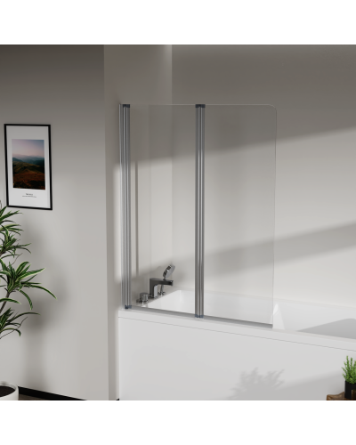 Скляна шторка для ванни AVKO Glass RDY19 60+40x140 Silver