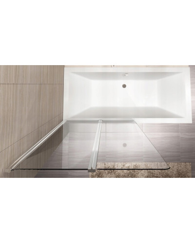 Скляна шторка для ванни AVKO Glass RDY19 60+40x140 Silver