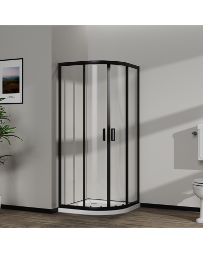 Скляна душова кабіна AVKO Glass RDS06, 90х90х190 Black