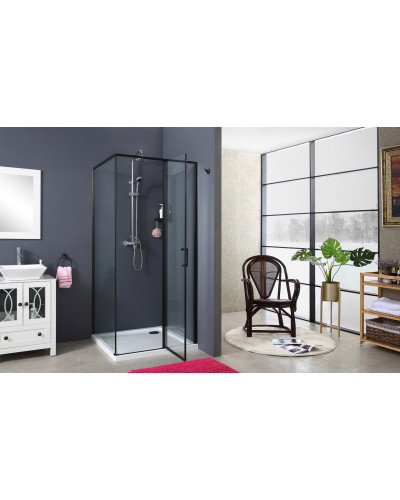 Скляна душова кабіна AVKO Glass  RDR13B, 90х90х190 Black
