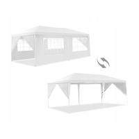 Павільйон садовий Avko Garden 3х6 м з 6 стінками, білий