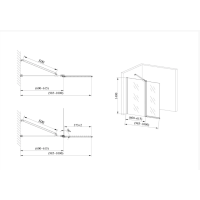 Скляна шторка для ванни  AVKO Glass W436 60+40x140 Black clear