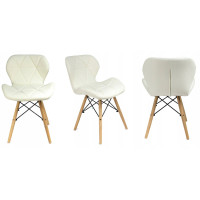Крісло JUMI Scandinavian Design (еко-шкіра) White