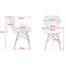 Крісло JUMI Scandinavian Design (еко-шкіра) White