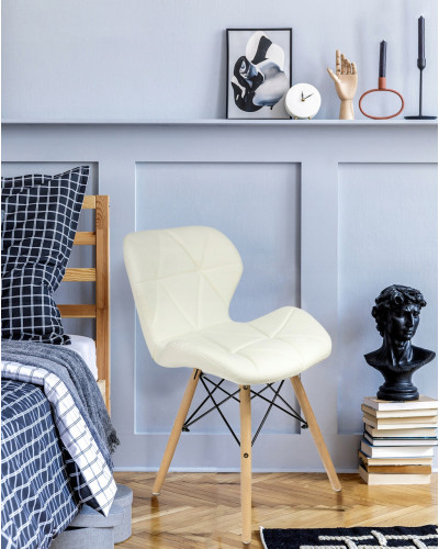 Крісло JUMI Scandinavian Design (еко-шкіра) White