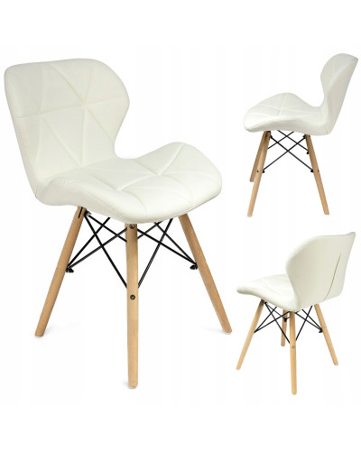 Крісло JUMI Scandinavian Design (еко-шкіра) White