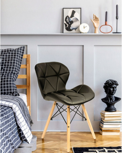 Крісло JUMI Scandinavian Design (еко-шкіра) Black