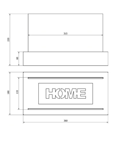 Біокамін GMT Home 360x220x180 BLACK