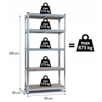 Стелаж металевий GardenLine GWI0878 180x90x40см.