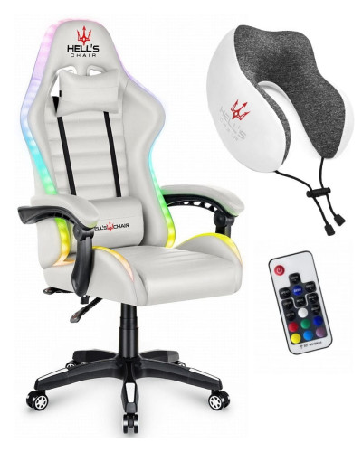 Комп'ютерне крісло Hell's HC-1003 LED RGB White