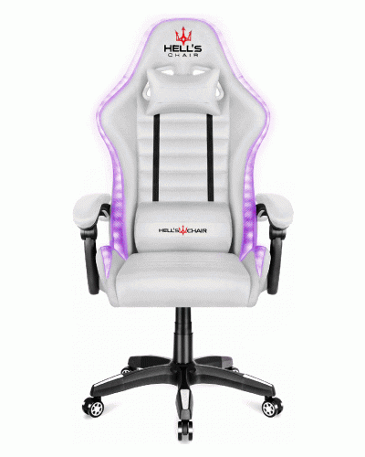 Комп'ютерне крісло Hell's HC-1003 LED RGB White