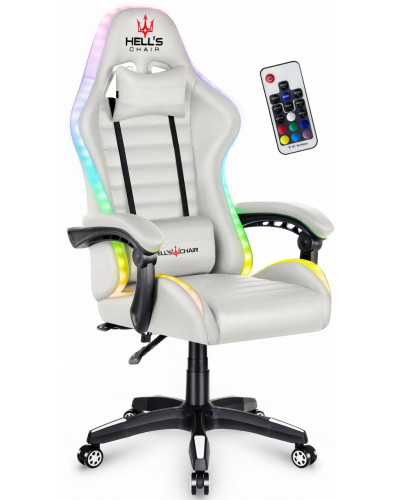 Комп'ютерне крісло Hell's HC-1003 LED RGB White