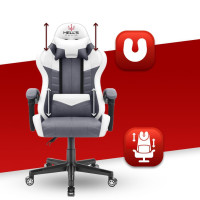 Комп'ютерне крісло Hell's Chair HC-1004 White-Grey (тканина)