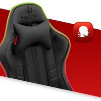 Комп'ютерне крісло Hell's Chair HC-1004 Black LED (тканина)