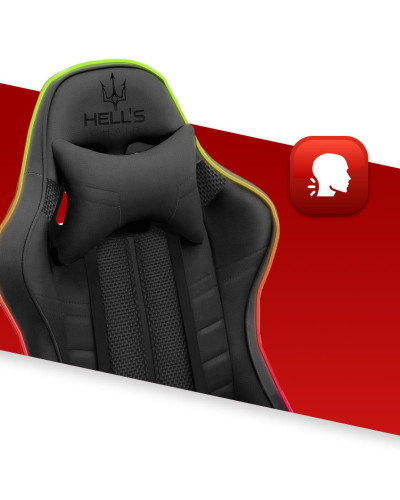 Комп'ютерне крісло Hell's Chair HC-1004 Black LED (тканина)