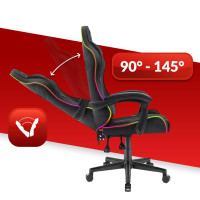 Комп'ютерне крісло Hell's Chair HC-1004 Black LED (тканина)