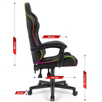 Комп'ютерне крісло Hell's Chair HC-1004 Black LED (тканина)