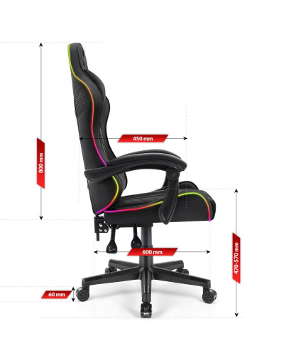 Комп'ютерне крісло Hell's Chair HC-1004 Black LED (тканина)