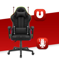 Комп'ютерне крісло Hell's Chair HC-1004 Black LED (тканина)