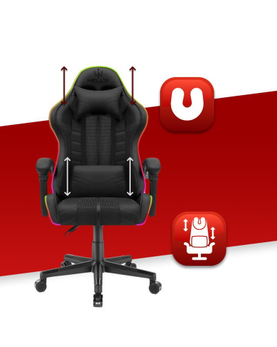 Комп'ютерне крісло Hell's Chair HC-1004 Black LED (тканина)