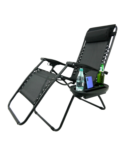 Шезлонг GardenLine Relax Black до 130 кг.!