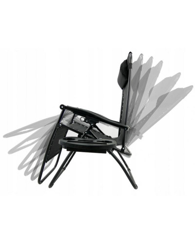 Шезлонг GardenLine Relax Black до 130 кг.!