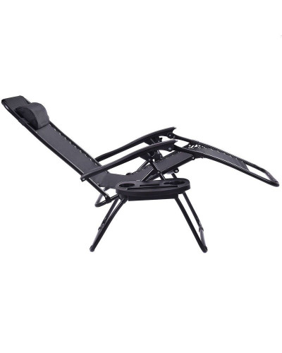 Шезлонг GardenLine Relax Black до 130 кг.!