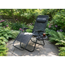 Шезлонг GardenLine Relax Black до 130 кг.!