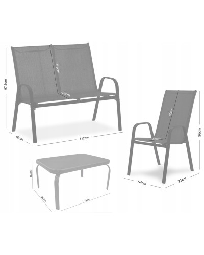 Комплект садових меблів GardenLine SOFA Black