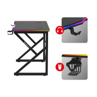 Комп'ютерний стіл HUZARO Hero 1.7 RGB Black