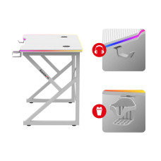 Комп'ютерний стіл HUZARO Hero 1.7 RGB White