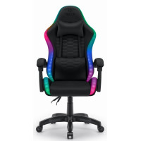 Комп'ютерне крісло Hell's HC-1000 Black LED (тканина)